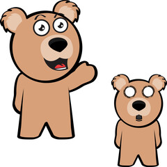 teddy bear character cartoon kawaii expressions pack in vector format