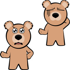 teddy bear character cartoon kawaii expressions pack in vector format