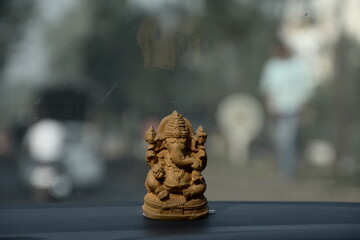 Statue Of Lord Ganesha In the Car 
