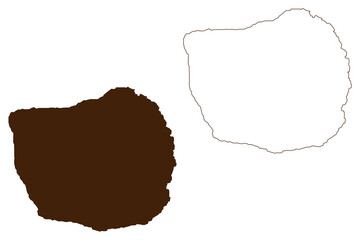 Fernandina island (Republic of Ecuador, Pacific Ocean, Latin or South America, Galapagos Islands, Archipielago de Colon) map vector illustration, scribble sketch Isla Narborough map