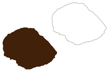 Marchena island (Republic of Ecuador, Pacific Ocean, Latin or South America, Galapagos Islands, Archipielago de Colon) map vector illustration, scribble sketch Isla Bindloe map