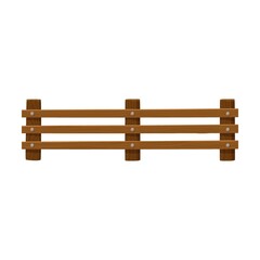 Wooden barrier vector illustration. Garden, farm or ranch elements, fencing or border walls from planks isolated