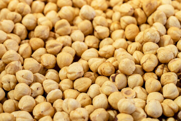 Roasted Hazelnut Nuts. Organic healthy food. Close-up
