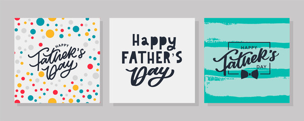 Happy Father's Day Calligraphy greeting card. Banner Vector illustration.