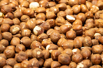 Hazelnut Nuts. Organic healthy food. Close-up