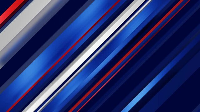 Blue red and blue shiny metal diagonal lines moving back and forth 4k seamless animation