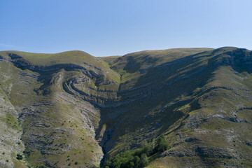 Amazing mountain with rock layers in Montenegro