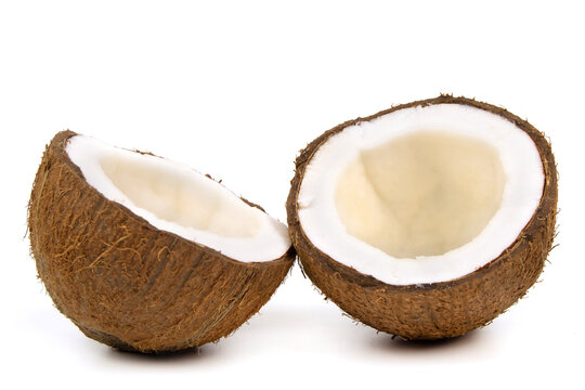 fresh coconuts isolated on the white background