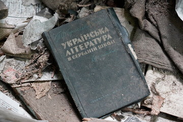 a left book in the Chernobyl Nuclear Power Plant Zone of Alienation
