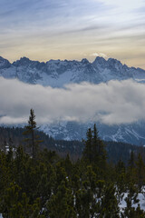mountains and clouds