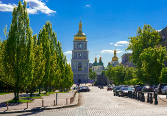 Spring street in Kiev downtown, Ukraine
