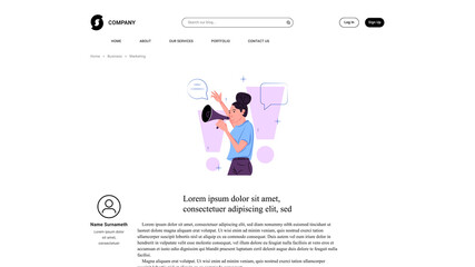 Vector protester in shadow of sharp lines style . Editable illustration