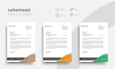 Obraz premium Professional letterhead business stationery template for corporate identity. Simple company letterhead and business letter layout with brand identity. Vol - 39