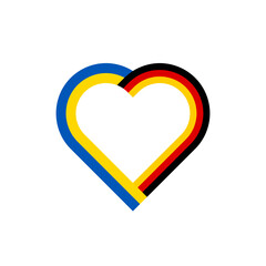 unity concept. heart ribbon icon of ukrainian and german flags. vector illustration isolated on white background