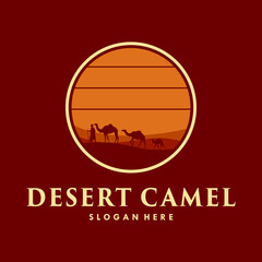 desert camel logo design template