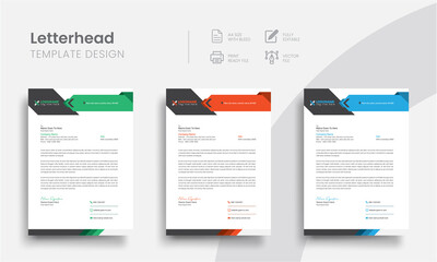 Professional letterhead business stationery template for corporate identity. Simple company letterhead and business letter layout with brand identity. Vol - 43