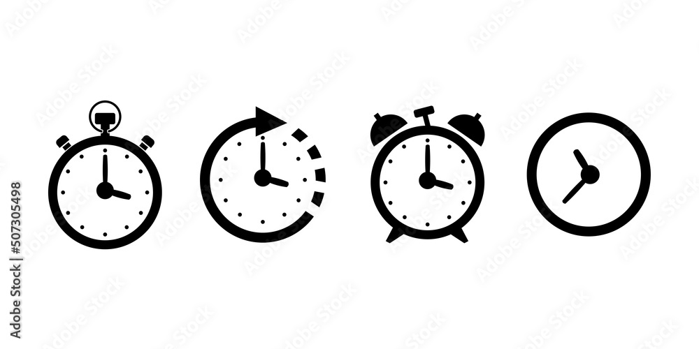 Poster time and clock thin line icons. time management and measurement outline icon set. editable stroke ic