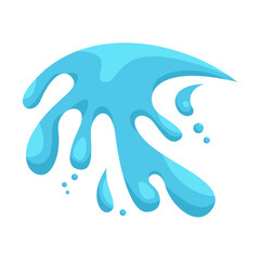 Obraz premium Cartoon illustration with water splash and drops.