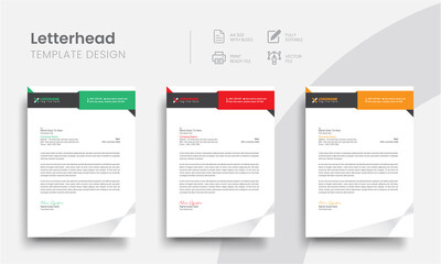 Professional letterhead business stationery template for corporate identity. Simple company letterhead and business letter layout with brand identity. Vol - 47