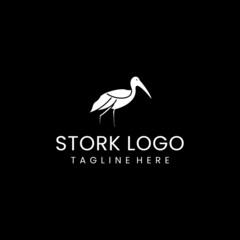 Stork logo icon design vector 