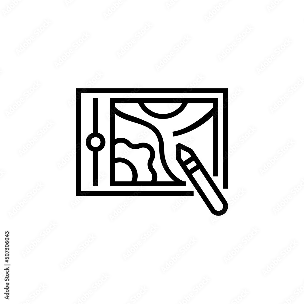 Poster pen display vector icon. computer component icon outline style. perfect use for logo, presentation, 