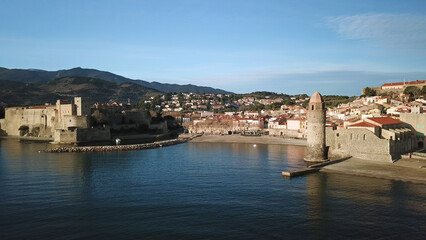 Fototapeta premium La baie de Collioure par drone