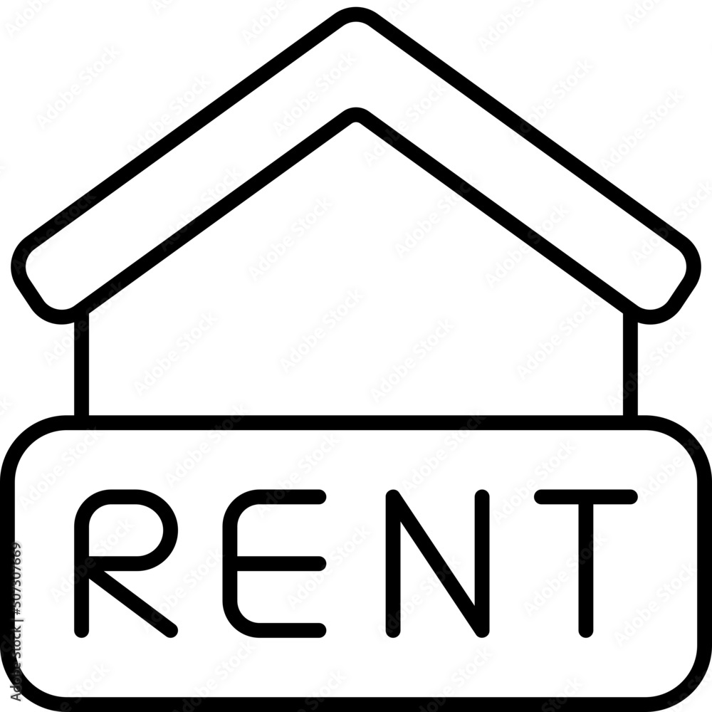 Sticker rent outline icon