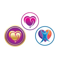 heart love logo beautiful design concept icon tamplate vector