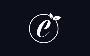 Fresh green leaf nature and healthy leaf logo design vector with the letter and alphabets C