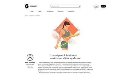 Vector sportswoman in shadow of sharp lines style . Editable illustration