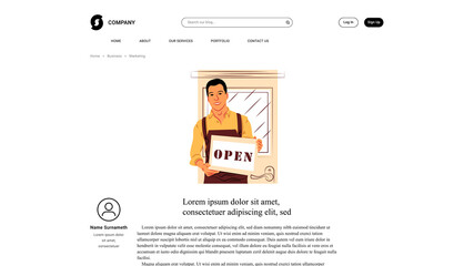 Vector store opening in shadow of sharp lines style . Editable illustration