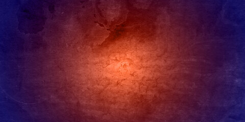 Dark red blue backdrop grunge painted background texture. old vintage paper design with black border, old antique metal background illustration.