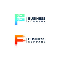 Abstract Letter F Logo design with Arrows Pointer shape for Logistics Delivery Express Company