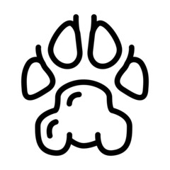 dog domestic animal hoof print line icon vector. dog domestic animal hoof print sign. isolated contour symbol black illustration