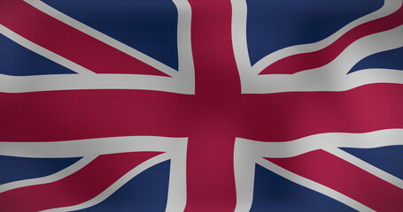 Image of national flag of uk waving