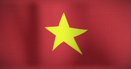 Image of national flag of vietnam waving