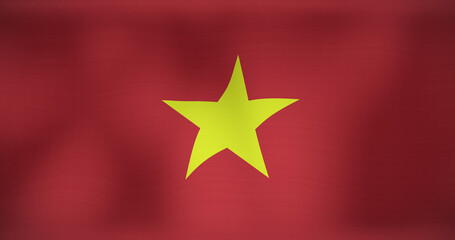 Image of national flag of vietnam waving