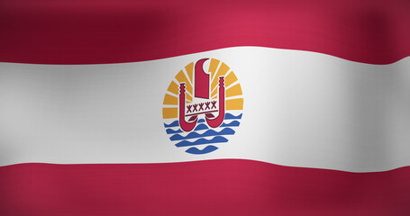 Image of national flag of french polynesia waving