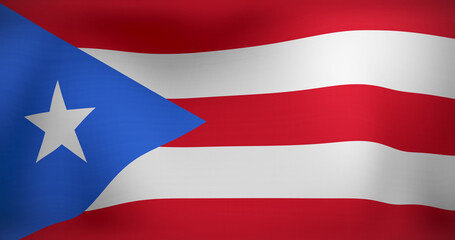 Image of national flag of puerto rico waving