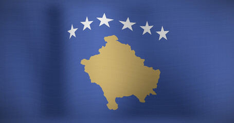 Image of national flag of kosovo waving