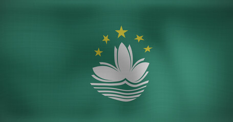 Image of national flag of macau waving