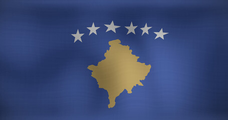 Image of national flag of kosovo waving