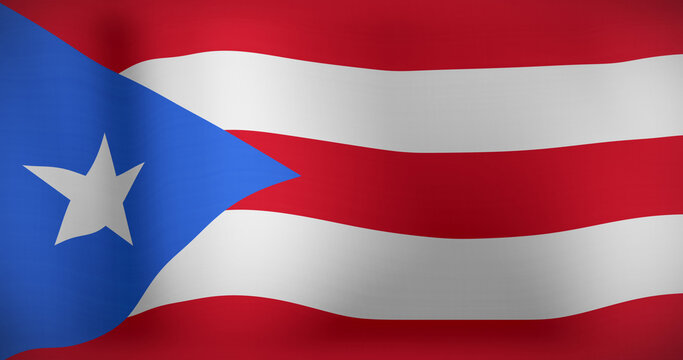 Image of national flag of puerto rico waving