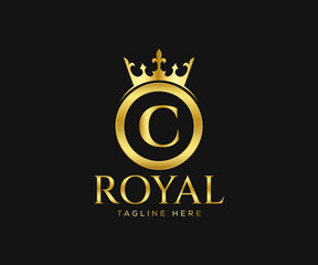 Luxurious Royal C Letter Logo Design. Letter C Logo Design Template.