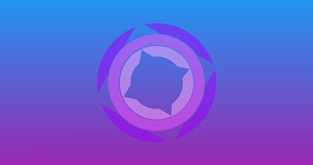 Image of moving shapes on blue background