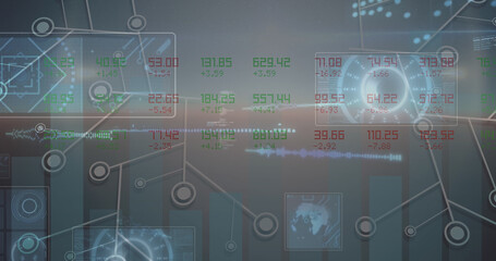 Image of data processing over shapes