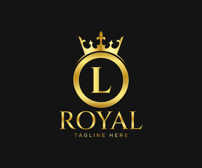 Naklejka premium Luxurious Royal L Letter Logo Design. Letter L Logo Design Template.