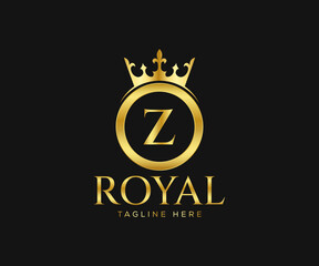 Fototapeta premium Luxurious Royal Z Letter Logo Design. Letter Z Logo Design Template.