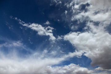 Naklejka na ściany i meble Amazing white clouds cumulus floating on natural sky daylight composition