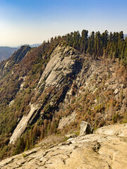 Top view from Mora Rock, Sequoia National Park at California, USA